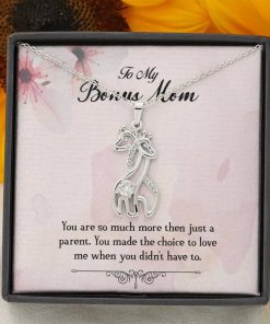 To My Bonus Mom You Are So Much More Then Just A Parent Graceful Love Giraffe Necklace