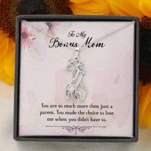 To My Bonus Mom You Are So Much More Then Just A Parent Graceful Love Giraffe Necklace