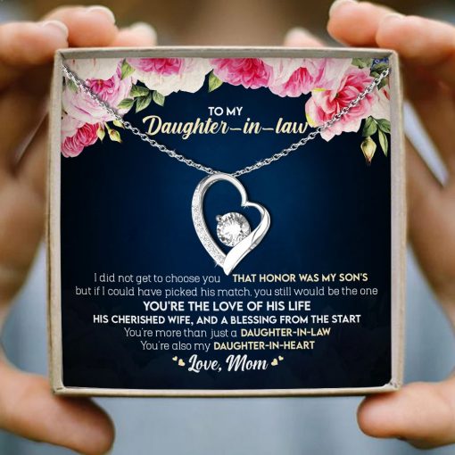 To My Daughter In Law You're The Love Of His Life Forever Love Necklace