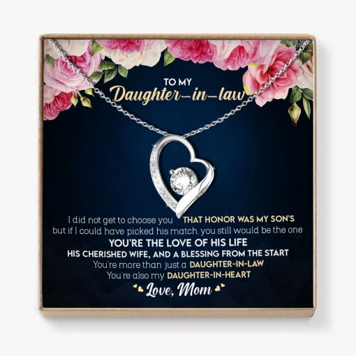 To My Daughter In Law You're The Love Of His Life Forever Love Necklace