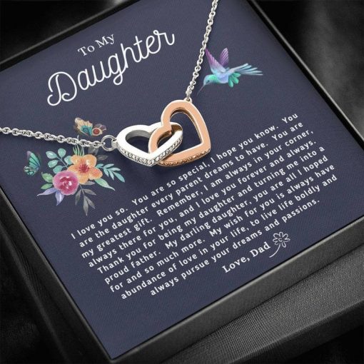 To My Daughter Necklace From Dad, Daughters Birthday Gift, Daughter Father Necklace, Daughter Gift From Dad, Gift For Daughter From Dad 1