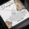 To My Daughter This Old Lion Will Always Have Your Back Love Knot Necklace