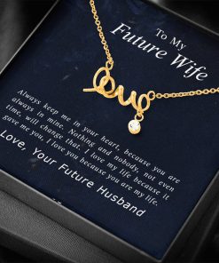 To My Future Wife Always Keep Me In Your Heart Scripted Love Necklace 6