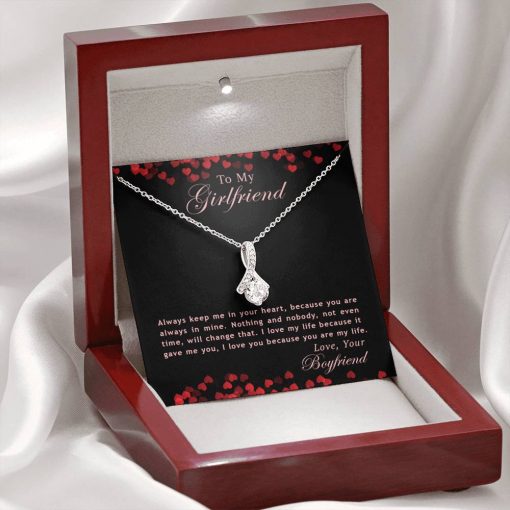 To My Girlfriend Always Keep Me In Your Heart Because You Are Always In Mine Alluring Beauty Necklace 3