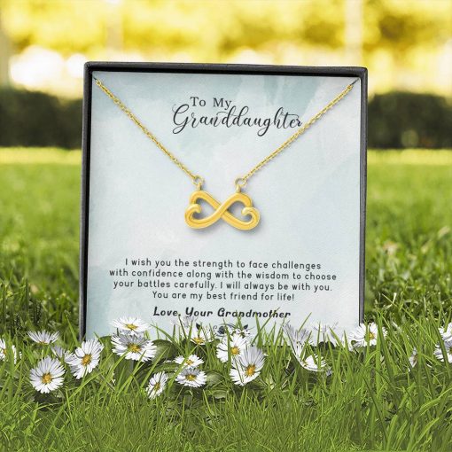 To My Granddaughter I Wish You The Strength To Face Challenges With Confidence Along With The Wisdom Infinity Heart Necklace 2