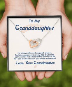 To My Granddaughter I'm Always With You To Support Protect And Encourage You Interlocking Heart Necklace