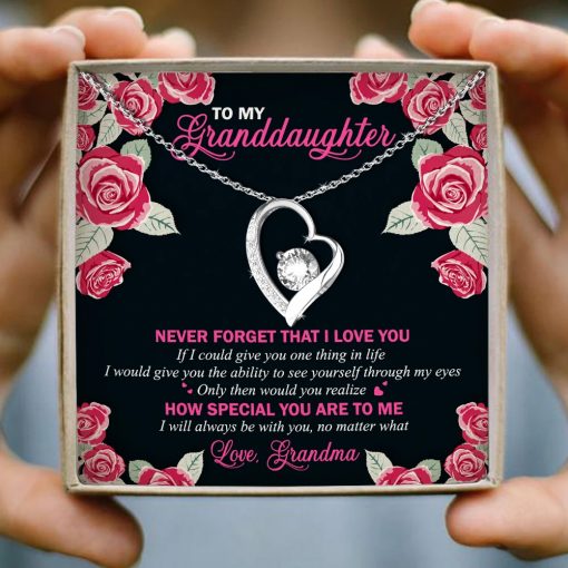 To My Granddaughter Never Forget That I Love You How Special You Are To Me Forever Love Necklace