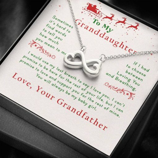 To My Granddaughter Sometimes It's Hard To Find Words To Tell You How Much You Mean To Me Infinity Heart Necklace