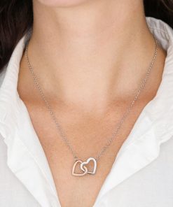 To My Granddaughter When Life Tries To Knock You Down I Hope You Believe In Yourself Interlocking Heart Necklace 3