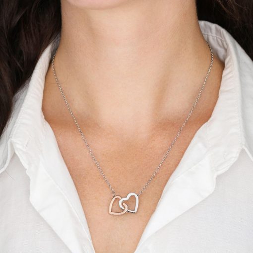 To My Granddaughter When Life Tries To Knock You Down I Hope You Believe In Yourself Interlocking Heart Necklace 3