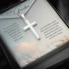 To My Grandson Family Is The Anchor That Holds Us Through Rough Waters And Life's Storms Artisan Cross Necklace 2