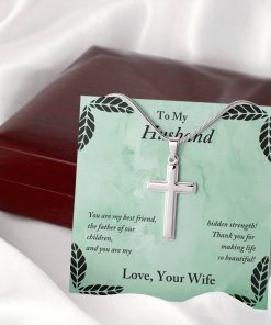 To My Husband You Are My Best Friend The Father Of Our Children Artisan Cross Necklace 2