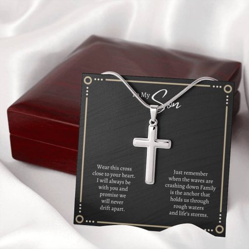 To My I Will Always Be With You Family Is The Anchor That Hold Us Artisan Cross Necklace 1