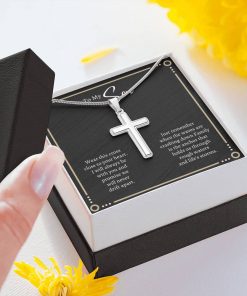 To My I Will Always Be With You Family Is The Anchor That Hold Us Artisan Cross Necklace 2