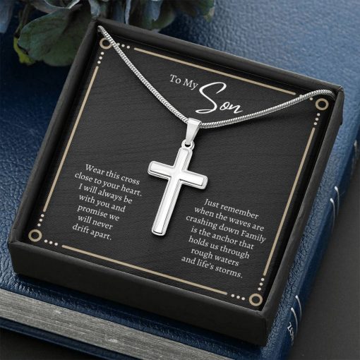 To My I Will Always Be With You Family Is The Anchor That Hold Us Artisan Cross Necklace