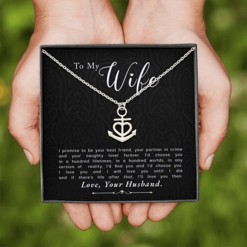 To My Wife I Promise To Be Your Best Friend Anchor Necklace 2