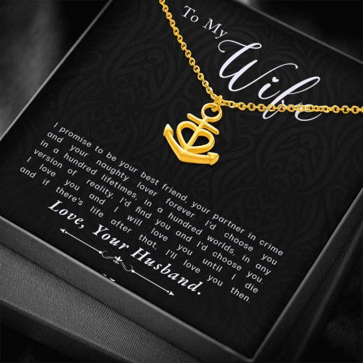 To My Wife I Promise To Be Your Best Friend Anchor Necklace 3