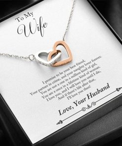 To My Wife I Promise To Be Your Best Friend I'll Love You Then Interlocking Heart Necklace 1