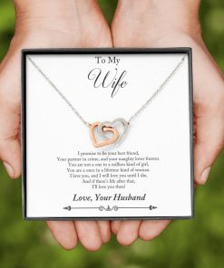 To My Wife I Promise To Be Your Best Friend I'll Love You Then Interlocking Heart Necklace