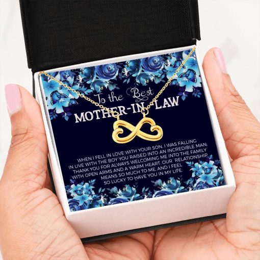 To The Best Mother In Law When I Fell In Love With Your Son I Feel So Lucky Infinity Heart Necklace 1