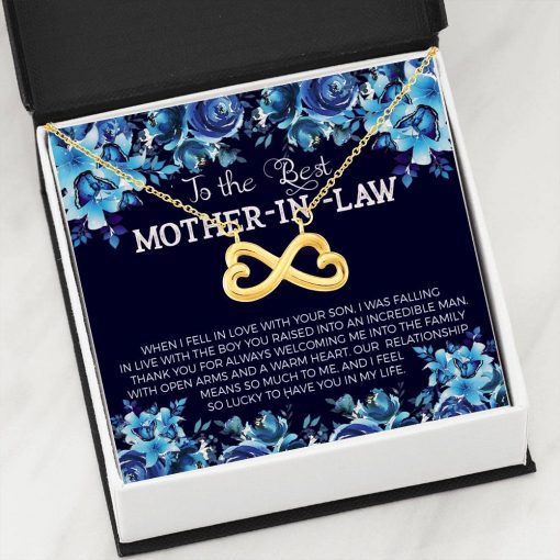 To The Best Mother In Law When I Fell In Love With Your Son I Feel So Lucky Infinity Heart Necklace 3