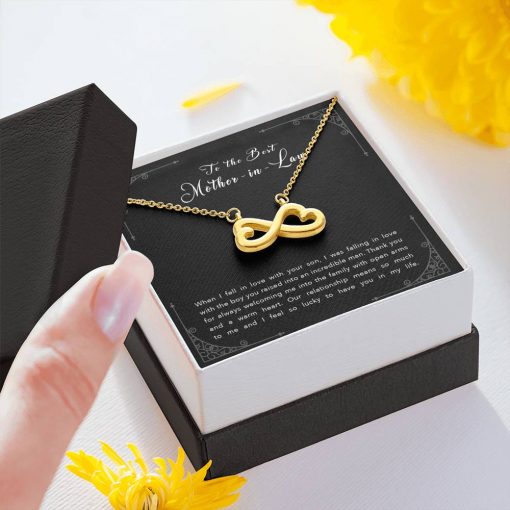 To The Best Mother In Law When I Fell In Love With Your Son Thank You Infinity Heart Necklace 2