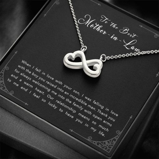To The Best Mother In Law When I Fell In Love With Your Son Thank You Infinity Heart Necklace