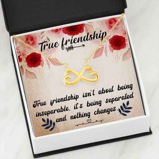 True Friendship Isn't About Being Inseparable Infinity Heart Necklace 2