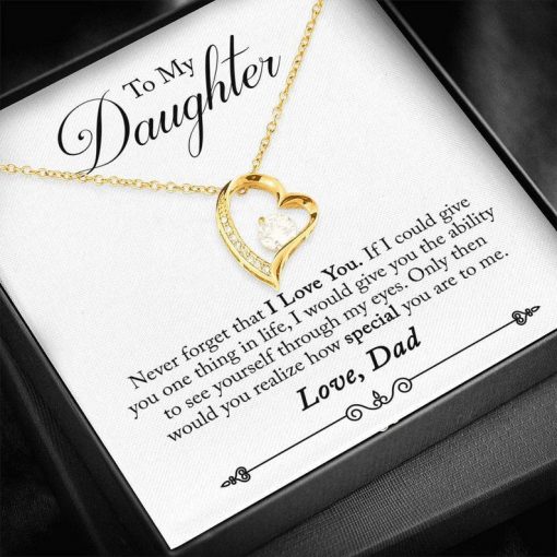 To My Daughter Necklace From Dad, Meaningful Necklace For Daughter, Daughter Gift From Dad, Heart Necklace, Daughter Gift On Wedding Day 3