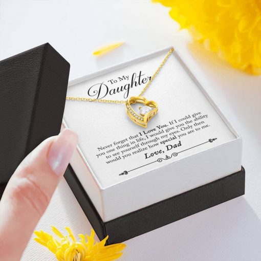 To My Daughter Necklace From Dad, Meaningful Necklace For Daughter, Daughter Gift From Dad, Heart Necklace, Daughter Gift On Wedding Day 1