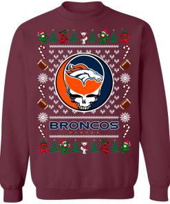 Denver Broncos Grateful Dead Ugly Christmas Sweater, Hoodie