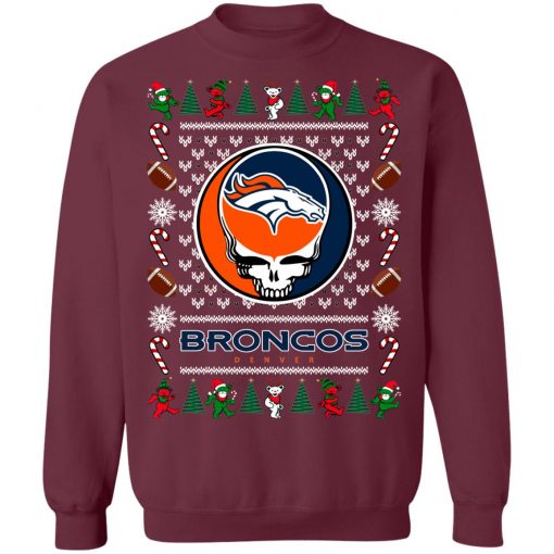 Denver Broncos Grateful Dead Ugly Christmas Sweater, Hoodie