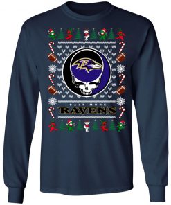 Baltimore Ravens Grateful Dead Ugly Christmas Sweater, Hoodie