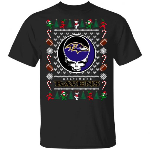 Baltimore Ravens Grateful Dead Ugly Christmas Sweater, Hoodie