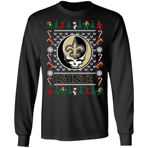 New Orleans Saints Grateful Dead Ugly Christmas Sweater, Hoodie