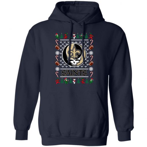 New Orleans Saints Grateful Dead Ugly Christmas Sweater, Hoodie