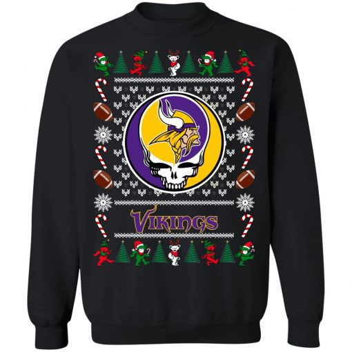 Minnesota Vikings Grateful Dead Ugly Christmas Sweater, Hoodie