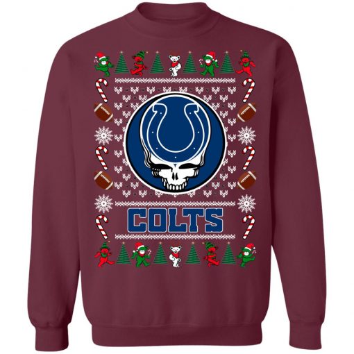 Indianapolis Colts Grateful Dead Ugly Christmas Sweater, Hoodie