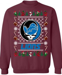 Detroit Lions Grateful Dead Ugly Christmas Sweater, Hoodie