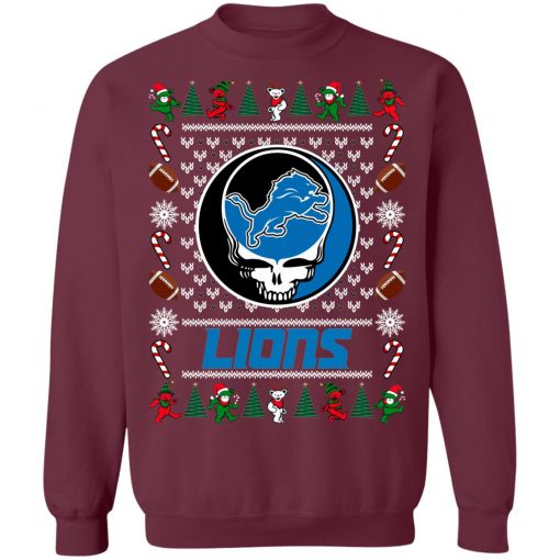 Detroit Lions Grateful Dead Ugly Christmas Sweater, Hoodie