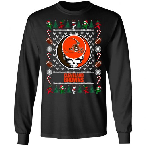 Cleveland Browns Grateful Dead Ugly Christmas Sweater, Hoodie