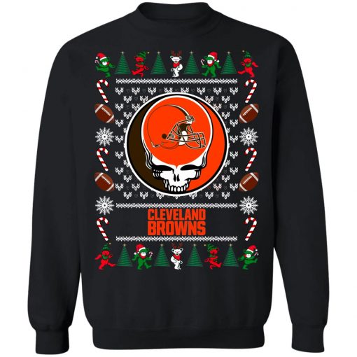 Cleveland Browns Grateful Dead Ugly Christmas Sweater, Hoodie