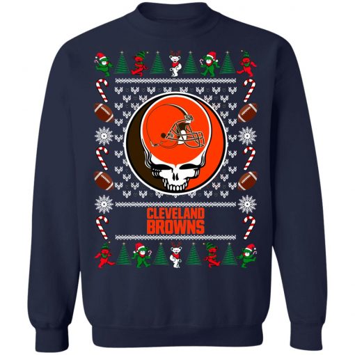 Cleveland Browns Grateful Dead Ugly Christmas Sweater, Hoodie