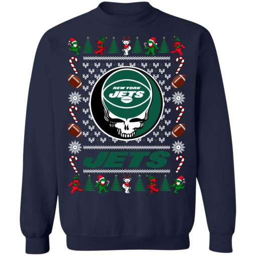 New York Jets Grateful Dead Ugly Christmas Sweater, Hoodie