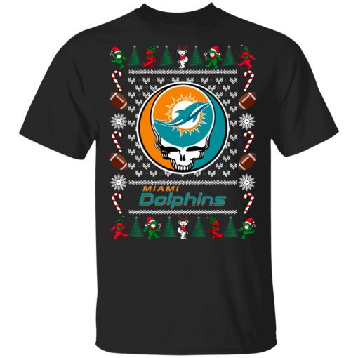 Miami Dolphins Grateful Dead Ugly Christmas Sweater, Hoodie