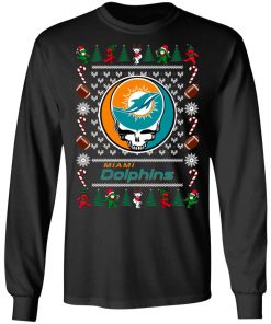 Miami Dolphins Grateful Dead Ugly Christmas Sweater, Hoodie