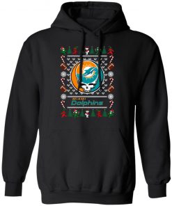 Miami Dolphins Grateful Dead Ugly Christmas Sweater, Hoodie