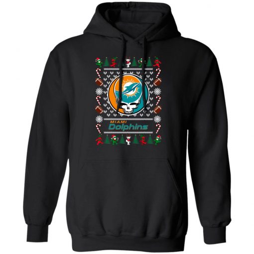 Miami Dolphins Grateful Dead Ugly Christmas Sweater, Hoodie