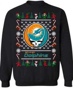 Miami Dolphins Grateful Dead Ugly Christmas Sweater, Hoodie