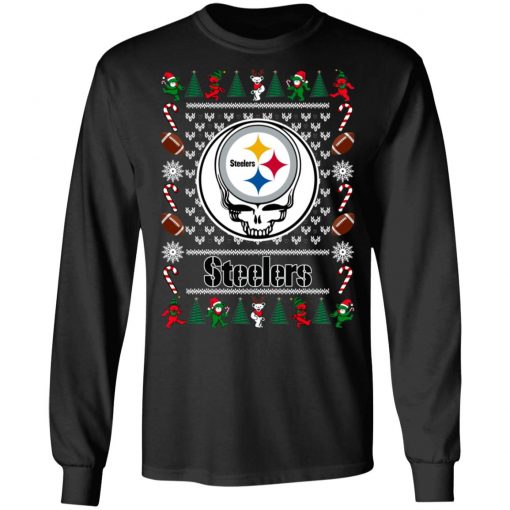 Pittsburgh Steelers Grateful Dead Ugly Christmas Sweater, Hoodie